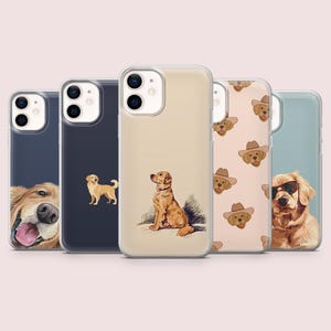 Golden Retriever Handyhülle Süsser Welpe Familie Hund für iPhone 16, 15, 14, 13, 12, 11, Pixel 9Pro,8A Samsung S24FE,S23FE,S22,A16,A55,A25