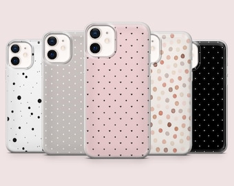 Polka Dot Phone Case Dotty Spot Pattern Cover for iPhone 16, 15, 14, 13, 12, 11, Pixel 9Pro, 8A, Samsung S24FE, S23FE, S22, A16, A55, A25.