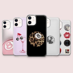 Custodia per telefono 8-Ball Disco Eight Ball Girly Cover per iPhone 16, 15, 14, 13, 12, 11, Pixel 9Pro, 8A, Samsung S24FE, S23FE, S22, A16, A55, A25.