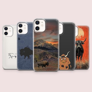 Buffalo Phone Case Bison Bull Cover for iPhone 16,15,14,13,12 Samsung S25,S24,S23FE S22,A16,A26,A56 Pixel 9Pro,8A,7