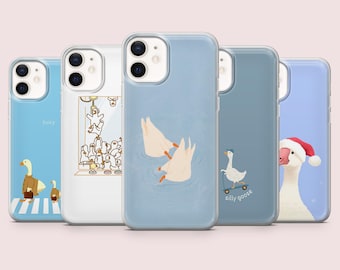 Silly Goose Phone Case Funny Duck Animal Meme Cover for iPhone 16,15,14,13,12,11 Pixel 9Pro,8A Samsung S24FE,S23FE,S22,A16,A55,A25.