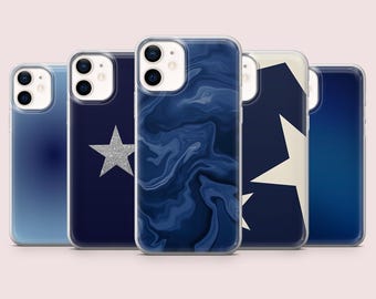 Navy Blue Phone Case Star Aura Aesthetic Blue Cover for iPhone 16, 15, 14, 13, 12, 11, Pixel 9Pro,8A, Samsung S24FE,S23FE,S22,A16,A55,A25.