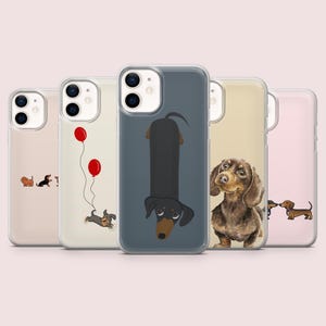 Custodia per telefono Weiner Dog a forma di cucciolo di salsiccia lunga per iPhone 16, 15, 14, 13, 12, 11, Pixel 9Pro, 8A, Samsung S24FE, S23FE, S22, A16, A55, A25.