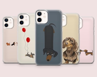 Weiner Dog Phone Case Long Sausage Puppy Cover for iPhone 16, 15, 14, 13, 12, 11, Pixel 9Pro,8A, Samsung S24FE, S23FE, S22, A16, A55, A25.