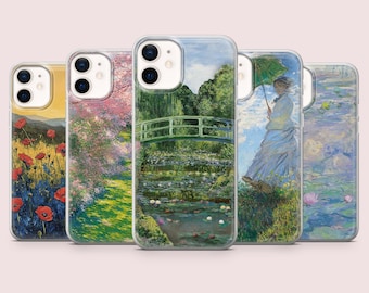 Claude Monet Phone Case Painting Artwork Cover for iPhone 16, 15, 14, 13, 12, 11, Pixel 9Pro,8A, Samsung S24FE, S23FE, S22, A16, A55, A25.