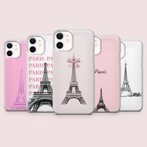 Eiffel Tower Phone Case Pink Paris Romance Statue Cover for iPhone 16, 15, 14, 13, 12, 11, Pixel 9Pro,8A Samsung S24FE,S23FE,S22,A16,A55,A25