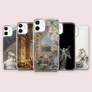 Ancient Greek Phone Case Greek Mythology Statue Cover for iPhone 16, 15, 14, 13, 12, 11, Pixel 9Pro,8A Samsung S24FE,S23FE,S22,A16,A55,A25