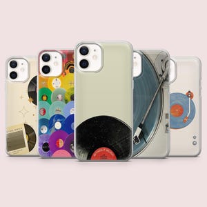 Vinylplaten telefoonhoesje Retro muziekplatenspeler hoes voor iPhone 16,15,14,13,12,11 Pixel 9Pro, 8A Samsung S24FE, S23FE, S22,A16,A55,A25.