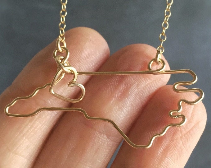 North Carolina Necklace North Carolina Gold North Carolina Etsy