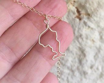 Ontario Necklace - Ontario Outline Necklace - Canadian Province Necklace - Canada Necklace - Canadian Necklace - Country Necklace