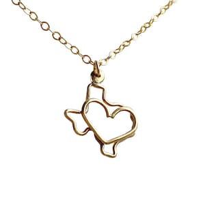 Texas Necklace All States Available Home State Outline Necklace in 18k Gold or Sterling Silver State Necklace Texas Necklace image 2