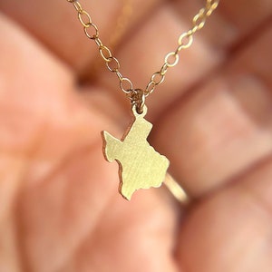 Gift for Her Tiny State Necklace All States Available Tiny Texas Necklace Small Home State Necklace Gold or Silver State Necklace image 3