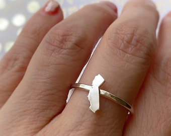 Kalifornien Zustand Ring - Kalifornien Ring - Kalifornien - Ich liebe Kalifornien Ring in Sterling Silber oder Messing - personalisierte Geschenk für Sie