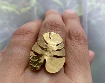 Monstera Blatt Ring - Monstera Liebhaber Ring - Monstera Ring - wunderschöner Ring - Geschenk für sie - Pflanzenliebhaber Geschenk - Pflanzen Lady Geschenk