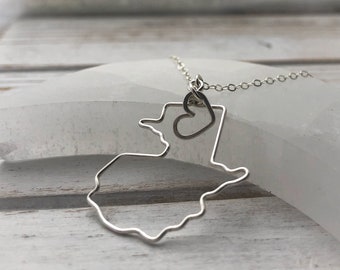 Guatemala Necklace - Guatemala Outline Necklace - Guatemala Map - Geographic Boundary Necklace - Custom Country or Territory Necklace