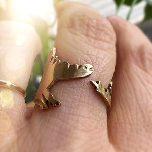 Christmas Gift - Dino Ring - Dinosaur Wrap Around Ring - Stegosaurus Ring - Unique Gift - Dinosaur Ring - Paleontology Ring - Nerd Gift