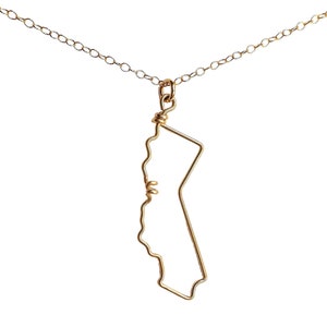 Kalifornien Halskette Kalifornien Zustand Halskette CA State Schmuck Personalisierte Halskette Gold Kalifornien Geschenk für sie Bild 1