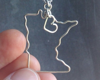 Minnesota Necklace - Minnesota State Necklace - Home State Necklace - Personalized Necklace - Minnesota Pendant - Personalized Gift