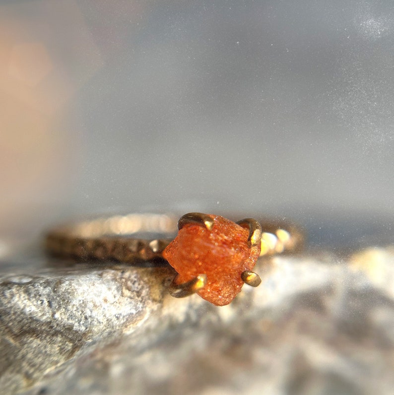 Gemstone Stacking Ring Raw Gemstone Rings in Gold Filled or Sterling Silver Gift For Her Gemstone Rings Quartz Stacker Ring image 5