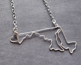 Maryland Necklace- Custom State Love Necklace - Maryland State Necklace - Home State Necklace - Personalized Necklace - Maryland Outline
