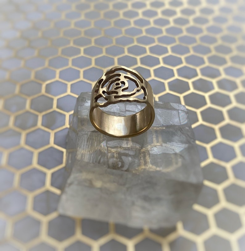Alexis Rose Inspired Flower Ring Rose Ring Flower Ring in Brass or Sterling Silver Indie Style Ring Boho Ring Stylish Ring Rose image 8