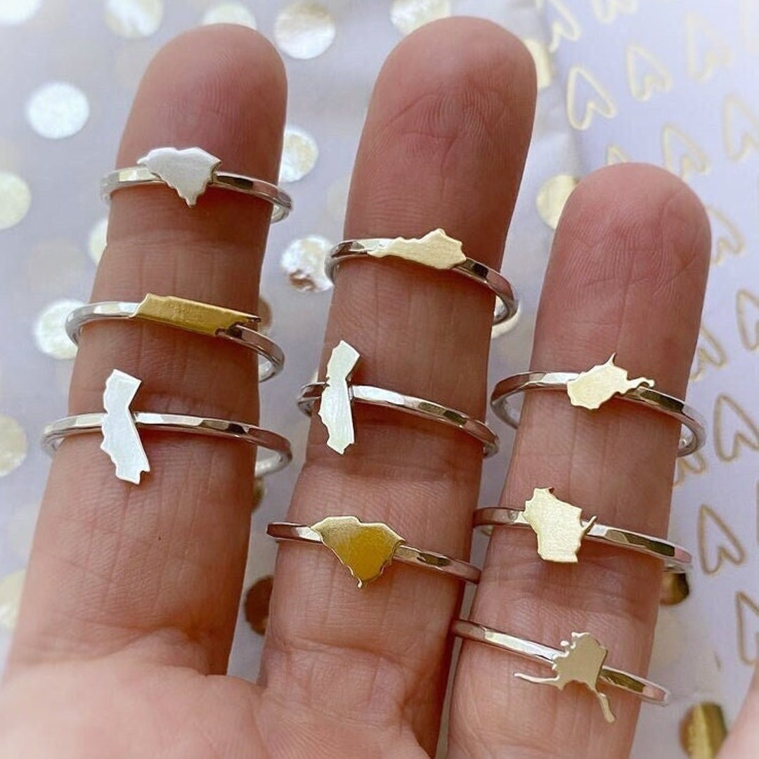 Christmas Gift for Her - Home State Ring in State of Your Choice ...