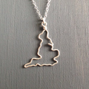 Collier Angleterre en argent ou en or - Collier pays personnalisé - Collier Grande-Bretagne - Collier britannique - Collier Europe