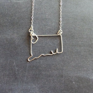 Conneticut Halskette - Benutzerdefinierte Zustand Liebe Halskette - Zustand Schmuck - personalisierte Halskette - Bundesstaat Conneticut - Silber oder Gold Halskette