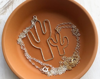 Cactus Necklace in Sterling Silver or 14k Gold Filled - Sterling Cactus Necklace - Gift For Her - Desert Style - Boho Necklace - Trendy Gift