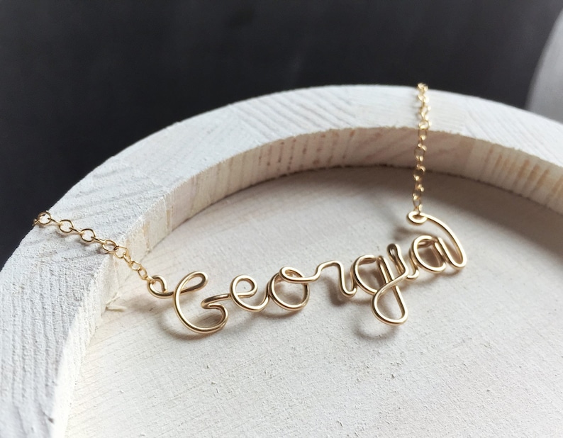 Gift for Her Name Necklace Personalized Name Necklace Custom Name or Word Necklace Silver or Gold Necklace Personalized Gift image 1