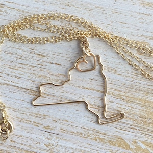 New York Halskette - New York Zustand Geschenk - NY Halskette Silber oder Gold - Ich liebe Nyc - personalisierte Geschenk - Zustand Halskette - Geschenk für Sie