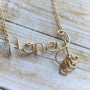 Mother's Day Gift for Mom Personalized Gift for Mom or Grandma Necklace Grandkids Silver or Gold Gift for Her Honey Necklace image 1