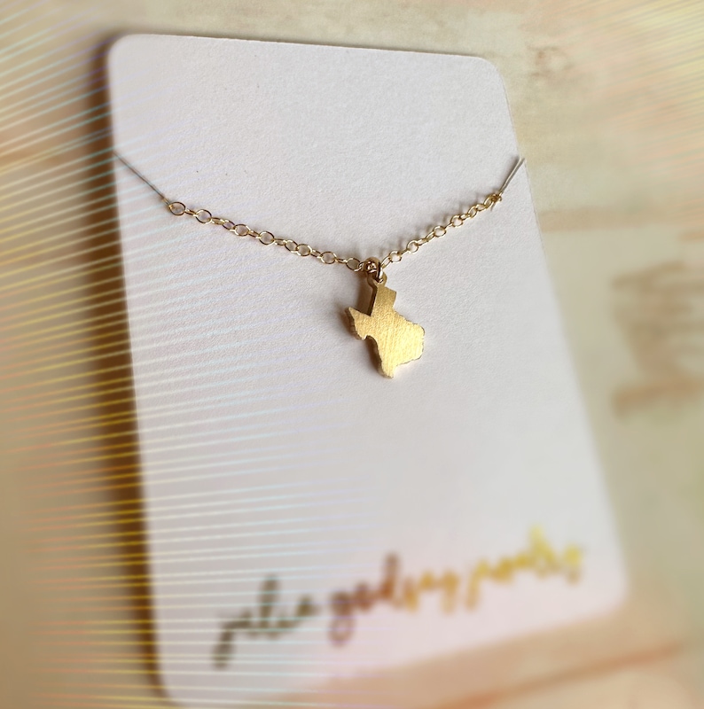 Gift for Her Tiny State Necklace All States Available Tiny Texas Necklace Small Home State Necklace Gold or Silver State Necklace image 5