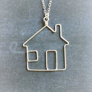 House Necklace Housewarming Gift Home Sweet Home Necklace in Sterling Silver or Gold Filled Little House Necklace image 6