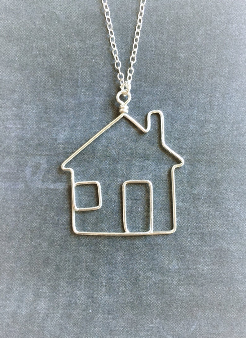 House Necklace Housewarming Gift Home Sweet Home Necklace in Sterling Silver or Gold Filled Little House Necklace image 6