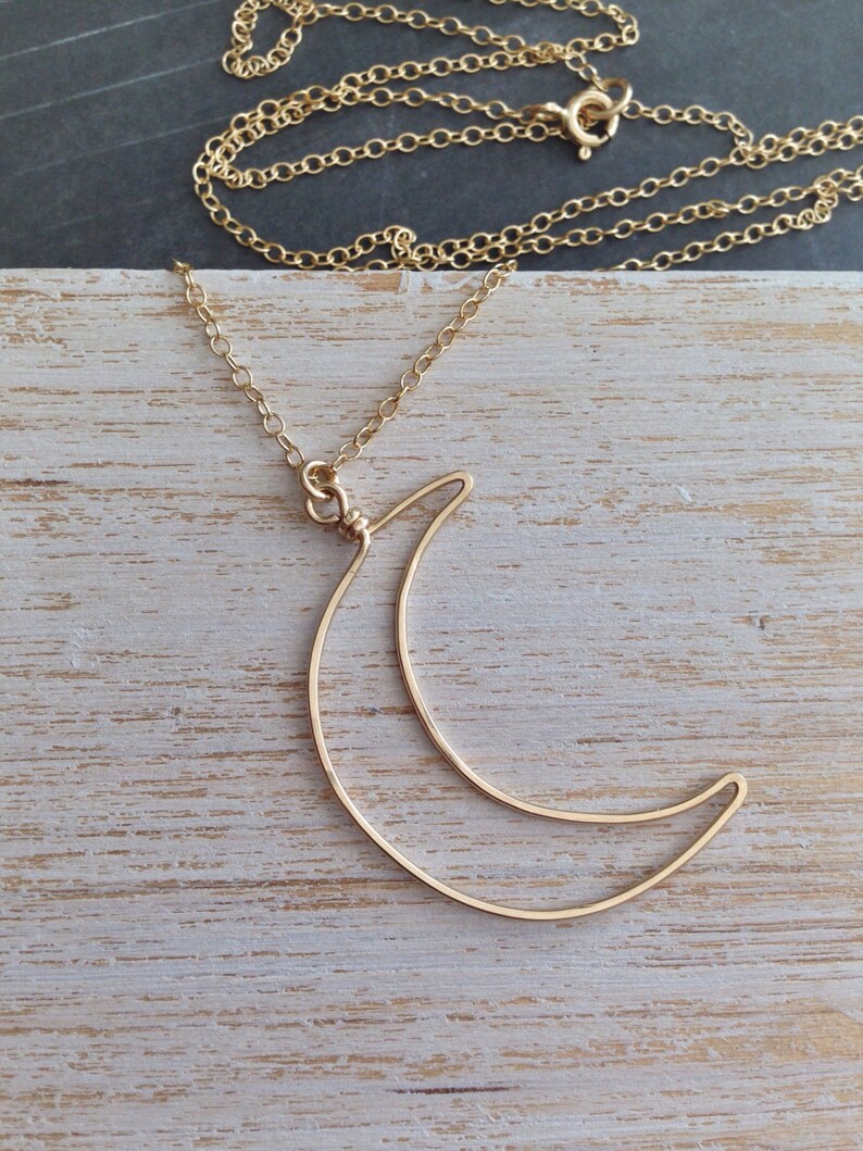 Crescent Moon Necklace Moon Necklace Waning Crescent Moon Etsy