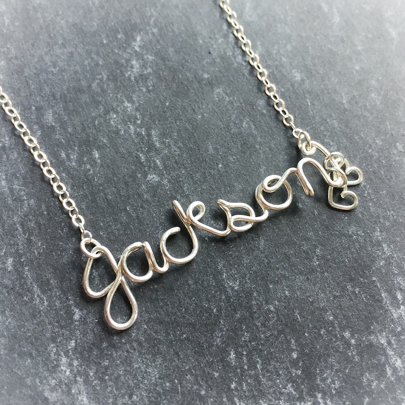 Mother's Day Gift for Mom Personalized Gift for Mom or Grandma Necklace Grandkids Silver or Gold Gift for Her Honey Necklace image 2