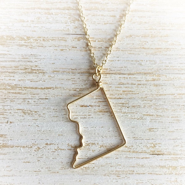 Gift for Her - Washington DC Necklace - DC Necklace - District of Columbia Necklace - Washington Necklace - State Necklace - DC Outline