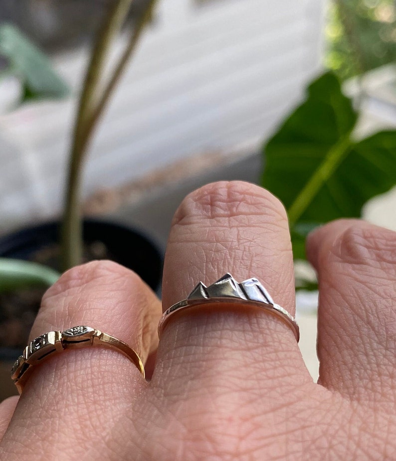 Mountain Ring in Sterling Silver or Gold Filled Gift For Her The Mountains are Calling Ring Silver Mountain Ring Mountain Range image 6