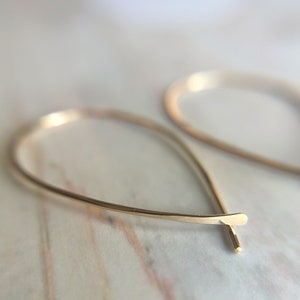Threader Hoops in Teardrop Style in Gold or Silver Gift For Her Wedding Earrings Bridesmaid Earrings Hoop Teardrop Earrings image 6