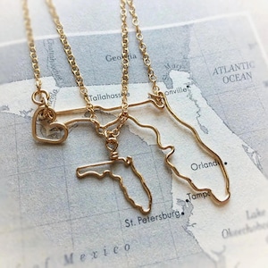 Ketting Florida - Ketting staat Florida - Ketting Florida - Ketting staat - Staat Florida - Gepersonaliseerd - Cadeau bruidsmeisje