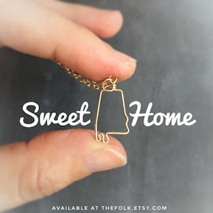 Alabama Halskette - Alabama Zustand Halskette - Zustand Umriss - Zustand Schmuck - personalisierte Halskette - Bama Halskette