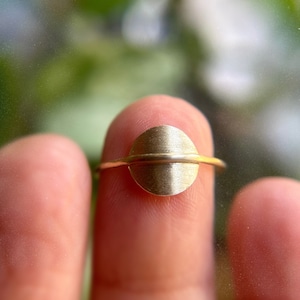 Gold Circle Ring - Dainty Circle Ring - Dainty Gold Ring - Alternative Wedding Band - Gift for Her - Nexus Circle Ring - Circle Disk Ring