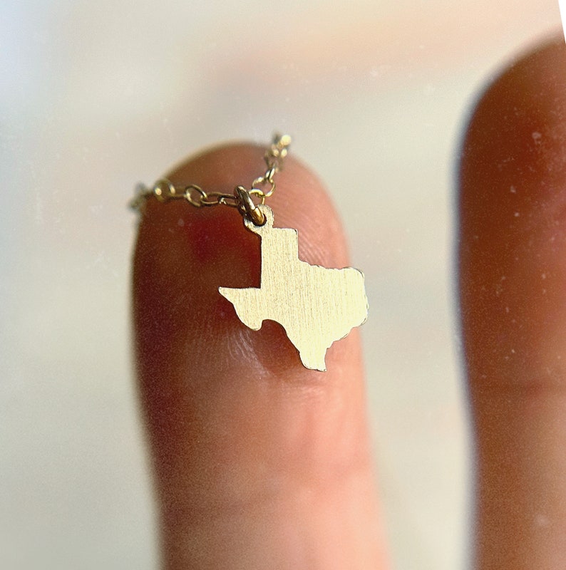 Gift for Her Tiny State Necklace All States Available Tiny Texas Necklace Small Home State Necklace Gold or Silver State Necklace Smooth