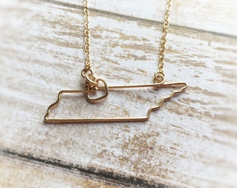 State Necklace - Tennessee State Necklace - Home State Necklace - Tennesse Jewelry - State Necklaces - Silver or Gold - Gift for Her