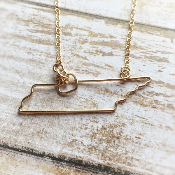 State Necklace - Tennessee State Necklace - Home State Necklace - Tennesse Jewelry - State Necklaces - Silver or Gold - Gift for Her