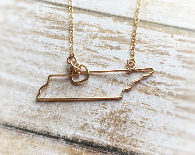 State Necklace - Tennessee State Necklace - Home State Necklace - Tennesse Jewelry - State Necklaces - Silver or Gold - Gift for Her