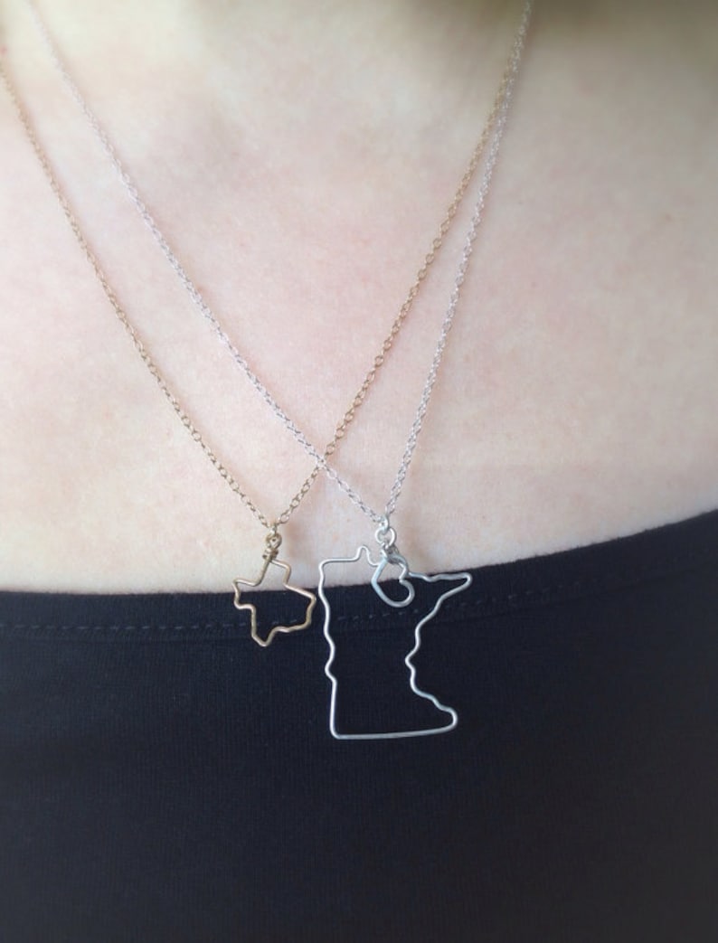 Iowa Necklace Iowa State Necklace Home State Jewelry Personalized Necklace Iowa Staet Necklace Silver or Gold Necklace Midwest image 3