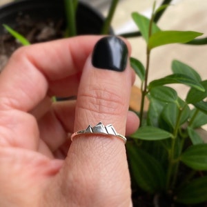 Mountain Ring in Sterling Silver or Gold Filled Gift For Her The Mountains are Calling Ring Silver Mountain Ring Mountain Range image 5