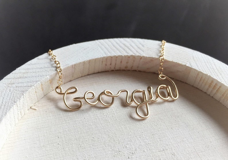 Geschenk für sie Name Halskette Personalisierte Namenskette Benutzerdefinierte Name oder Wort Halskette Silber oder Gold Halskette Personalisiertes Geschenk Bild 2